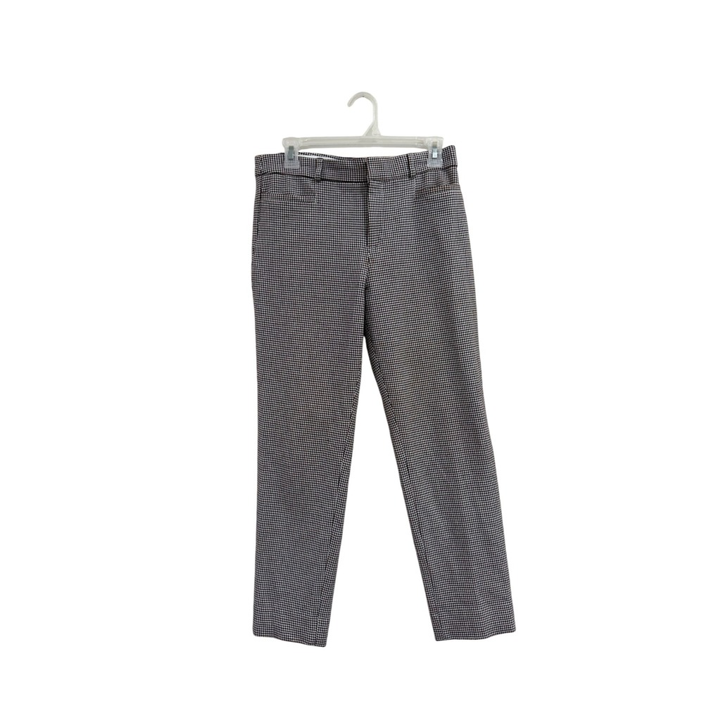Banana Republic Sloan Petite Houndstooth Ankle Pants Burgundy Navy White Size 8P